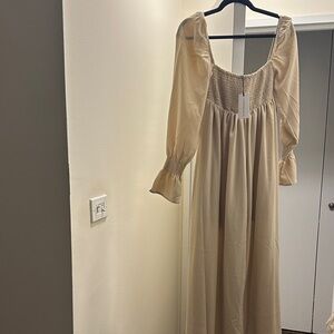 WeWoreWhat Cream Long Sleeve Dress